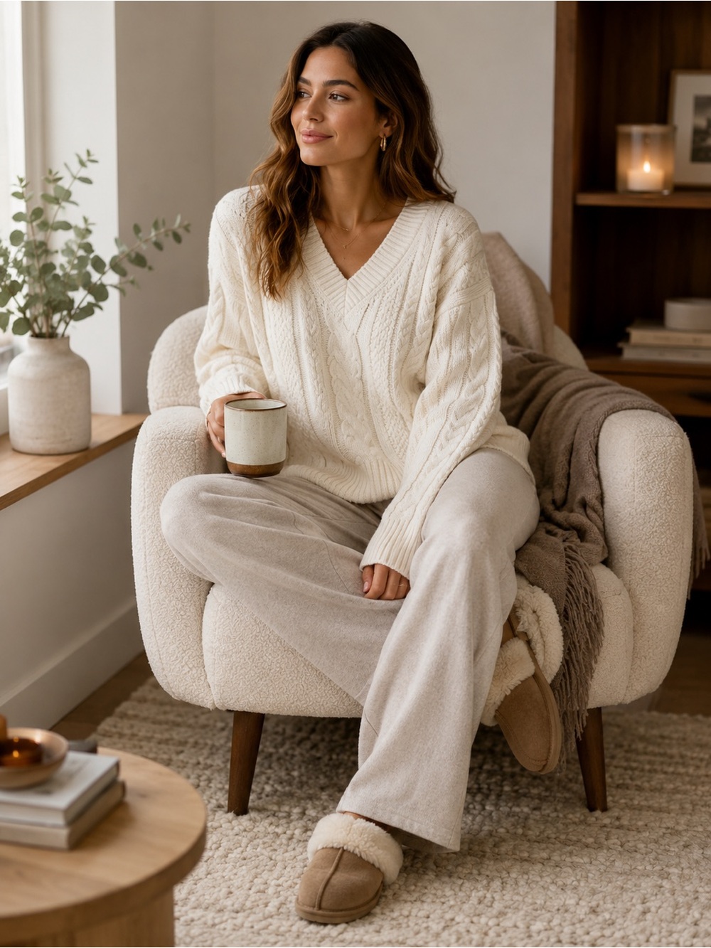 Uniqlo Cable V-Neck Sweater